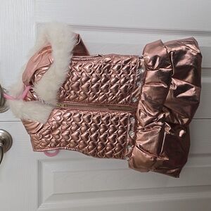 Girl's Little Lass Puffer Vest Rose Gold Size 5